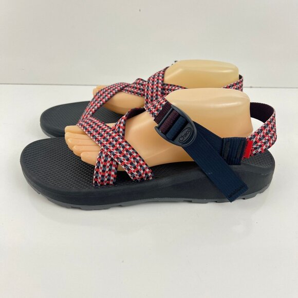 Chaco Men's Z/Cloud Adjustable Strap Cushioned Sandal Size 13  Red Blue - Picture 1 of 10